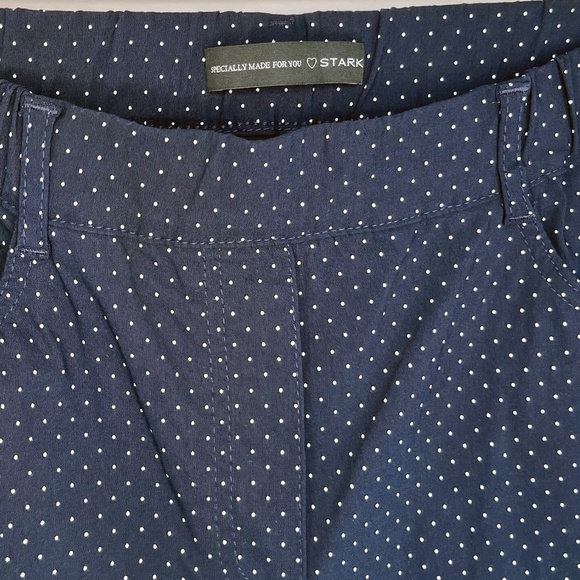 Navy Slim Pants with White Dots - Picture 3 of 6